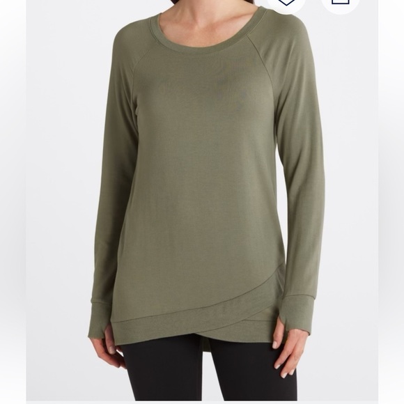 Threads 4 Thought Tops - Threads 4 Thought - Parscarelli Feather Fleece Sweatshirt Size XXL. Olive Gree